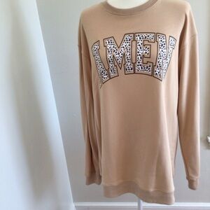No Name Tan Amen Graphic Sweatshirt